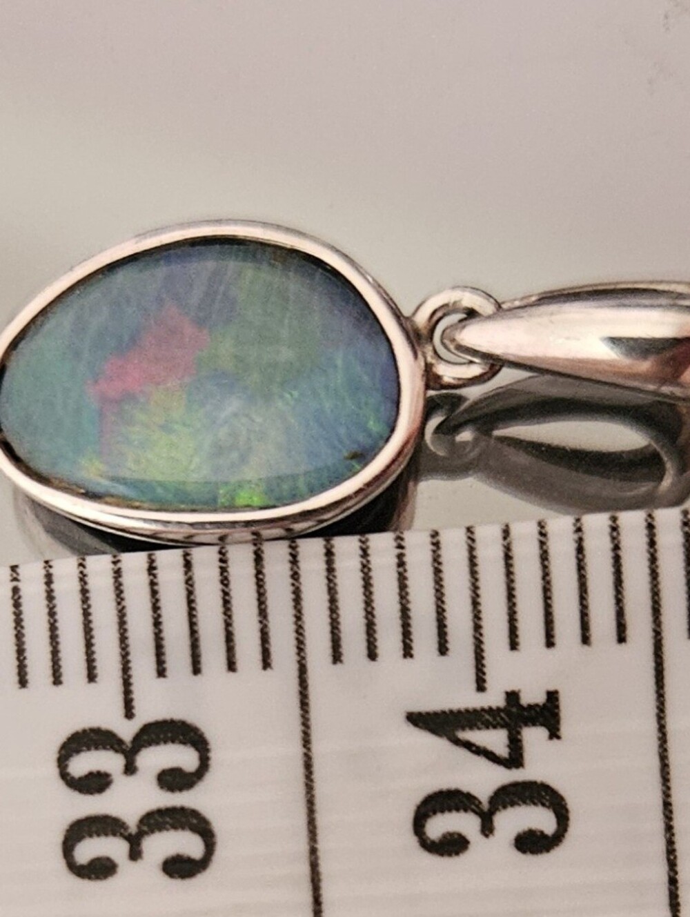 Australian Baulder Opal Pendant in Blue-Green-Pink Color 925 Sterling Silver